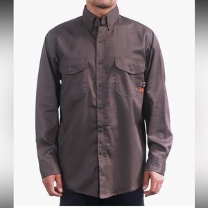 Men's Dark Brown Button Down Shirt